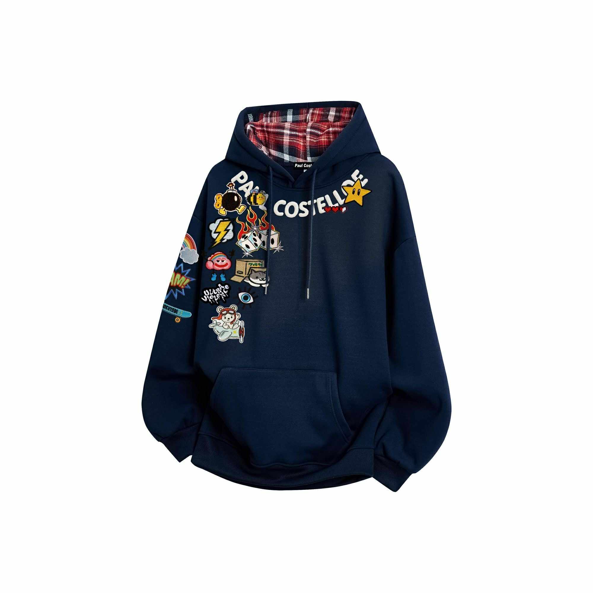 Graphic patch hoodie