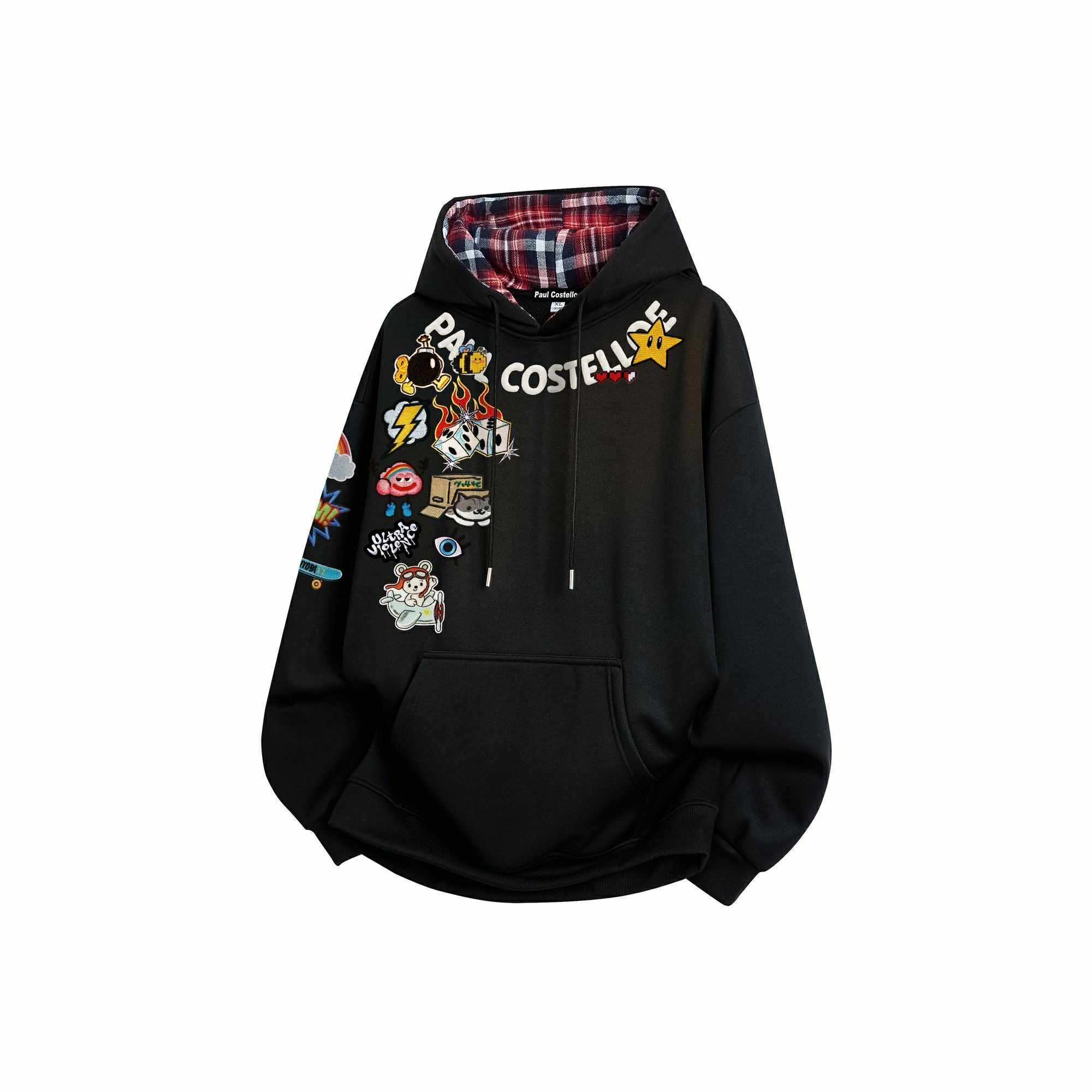 Graphic patch hoodie