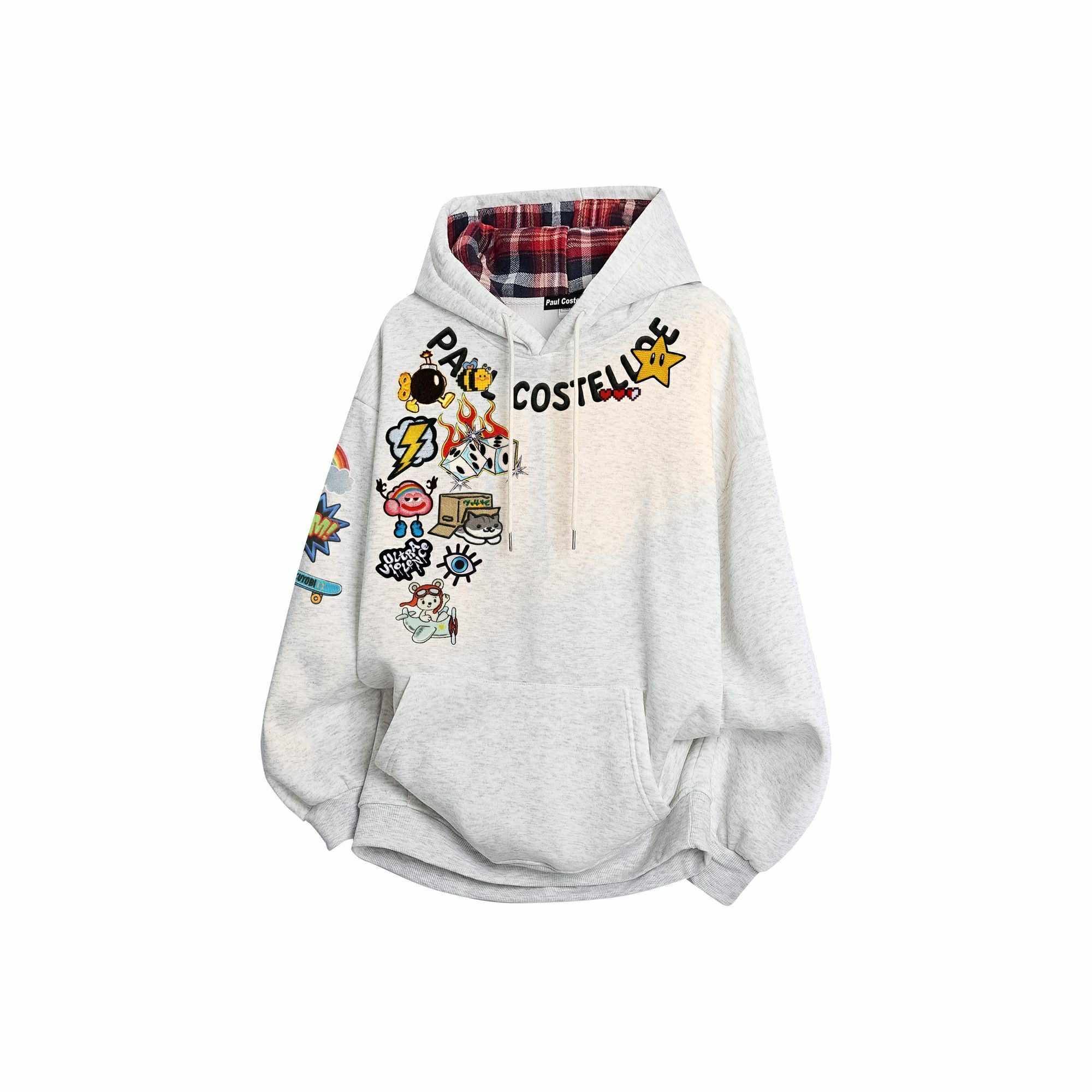 Graphic patch hoodie