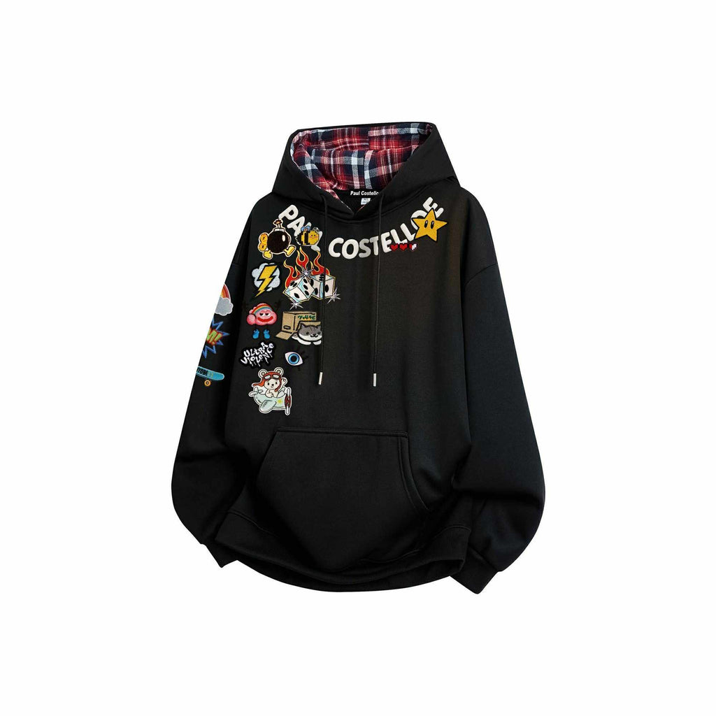Graphic patch hoodie